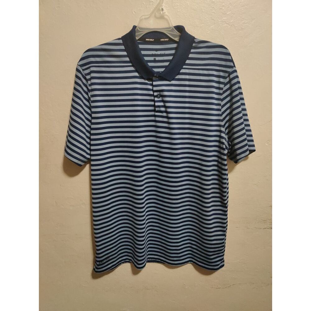 Nike Dri Fit Mens Polo Shirt Size Xtra Large White Black Striped Short Sleeve